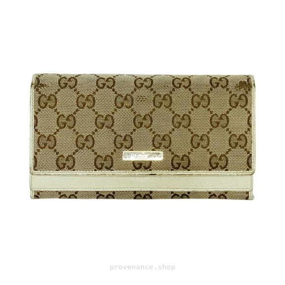 🔴 Gucci GG Canvas Long Wallet - White - Picture 1 of 11